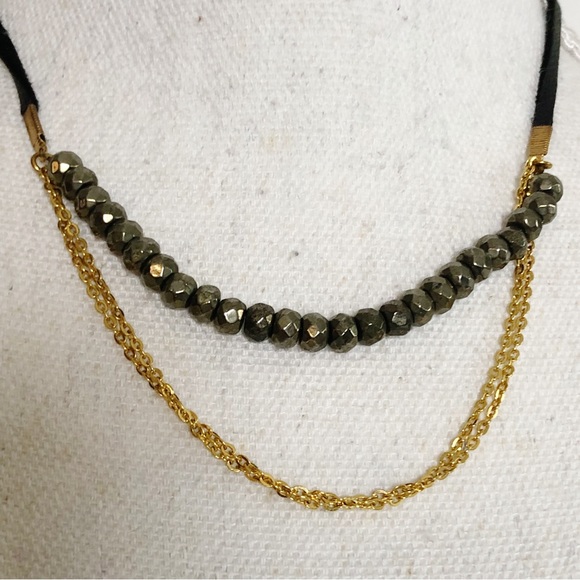 BRANDED Double Strand Necklace with Gold Tone Chain - Picture 4 of 14